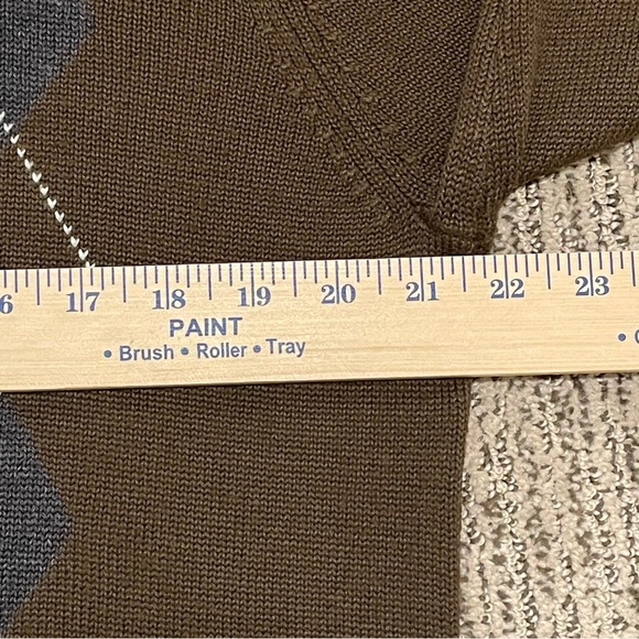 Vans Sweater Brown w/ Blue & White Argyle Men’s Size Medium - Picture 8 of 11